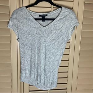 White House Black Market Granite Gray Short Sleeve Shirt